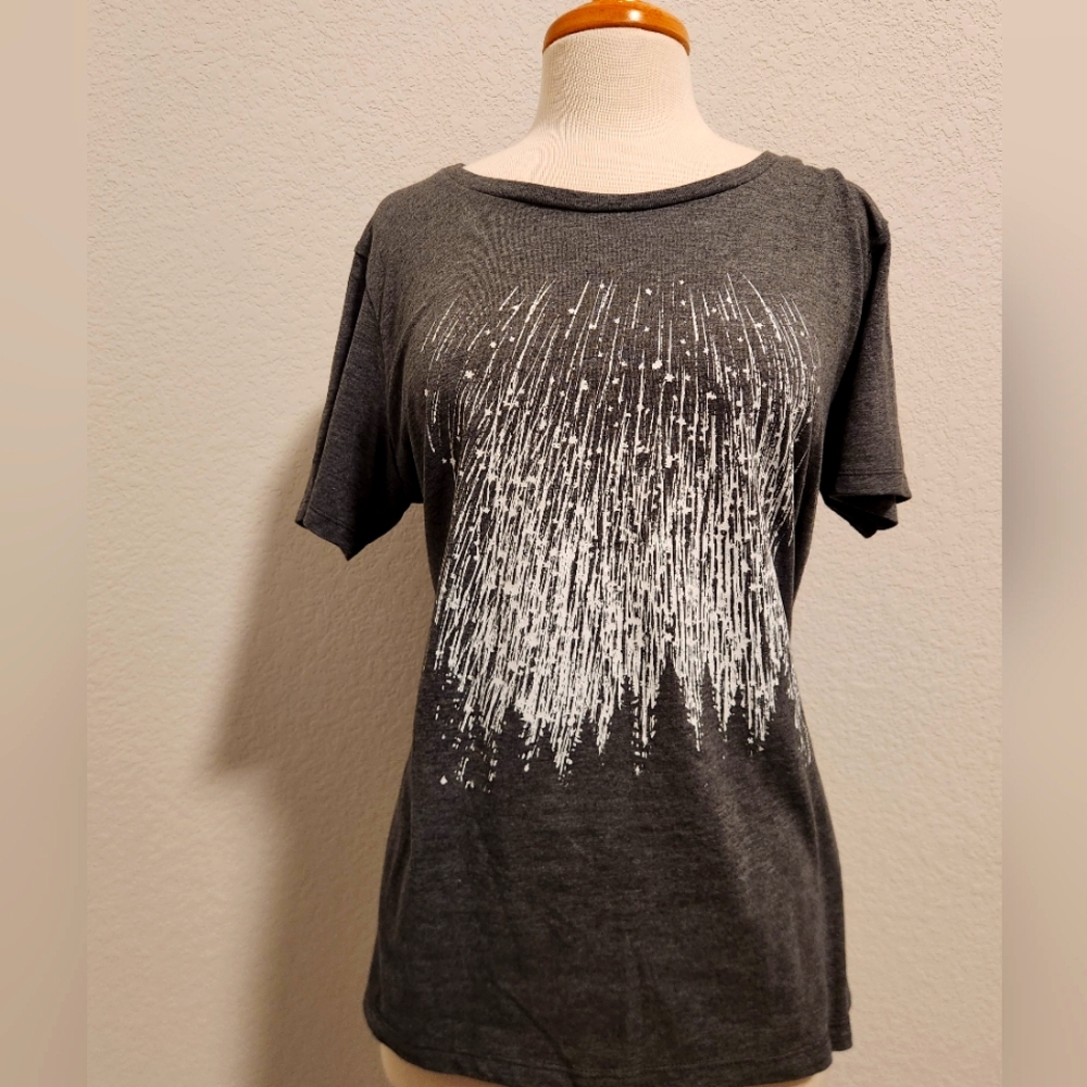 Fuego Dark Gray Tee with White Abstract Design